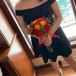 All black off the shoulder dress